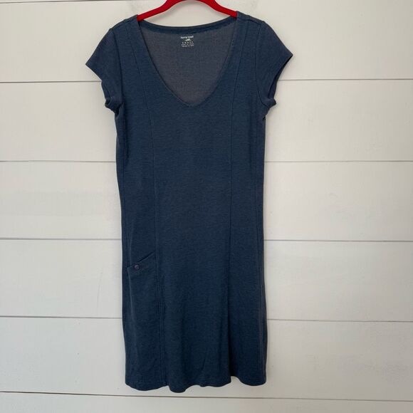 Horny Toad Women’s Small Blue Vneck Short Sleeve Dress - Picture 1 of 7